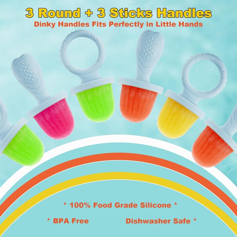 ACOOKEE Toddler Popsicles Molds 1 Pack 6 Handle, BPA Free Silicone Popsicles Molds, Essentials Shower Gifts - Image 3
